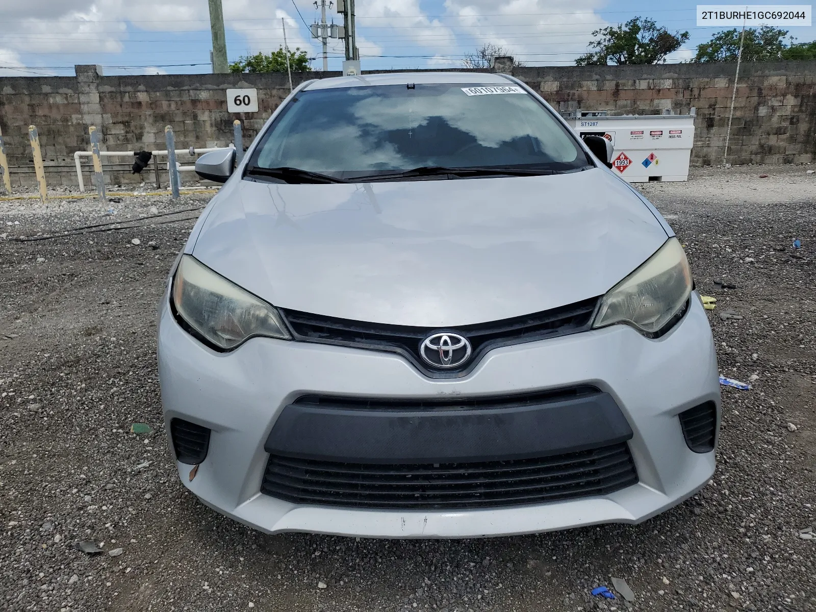 2016 Toyota Corolla L VIN: 2T1BURHE1GC692044 Lot: 60107964