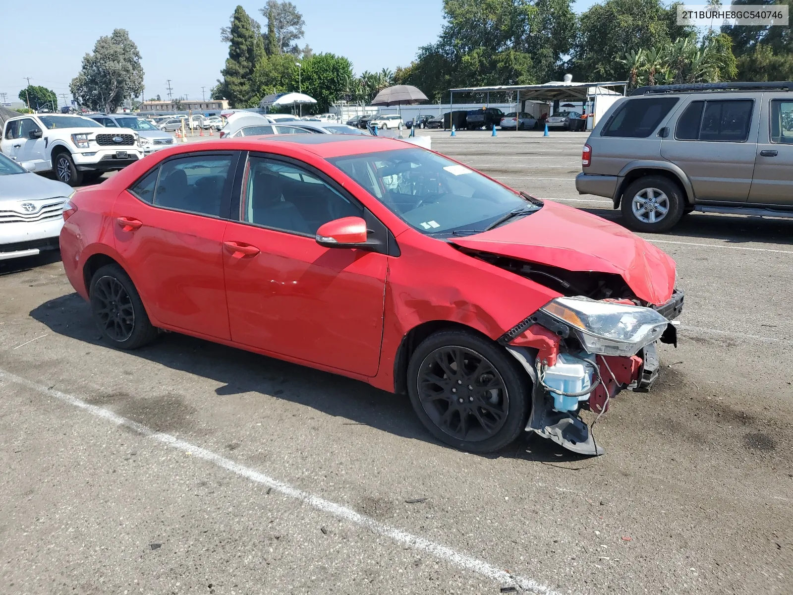 2016 Toyota Corolla L VIN: 2T1BURHE8GC540746 Lot: 61903634