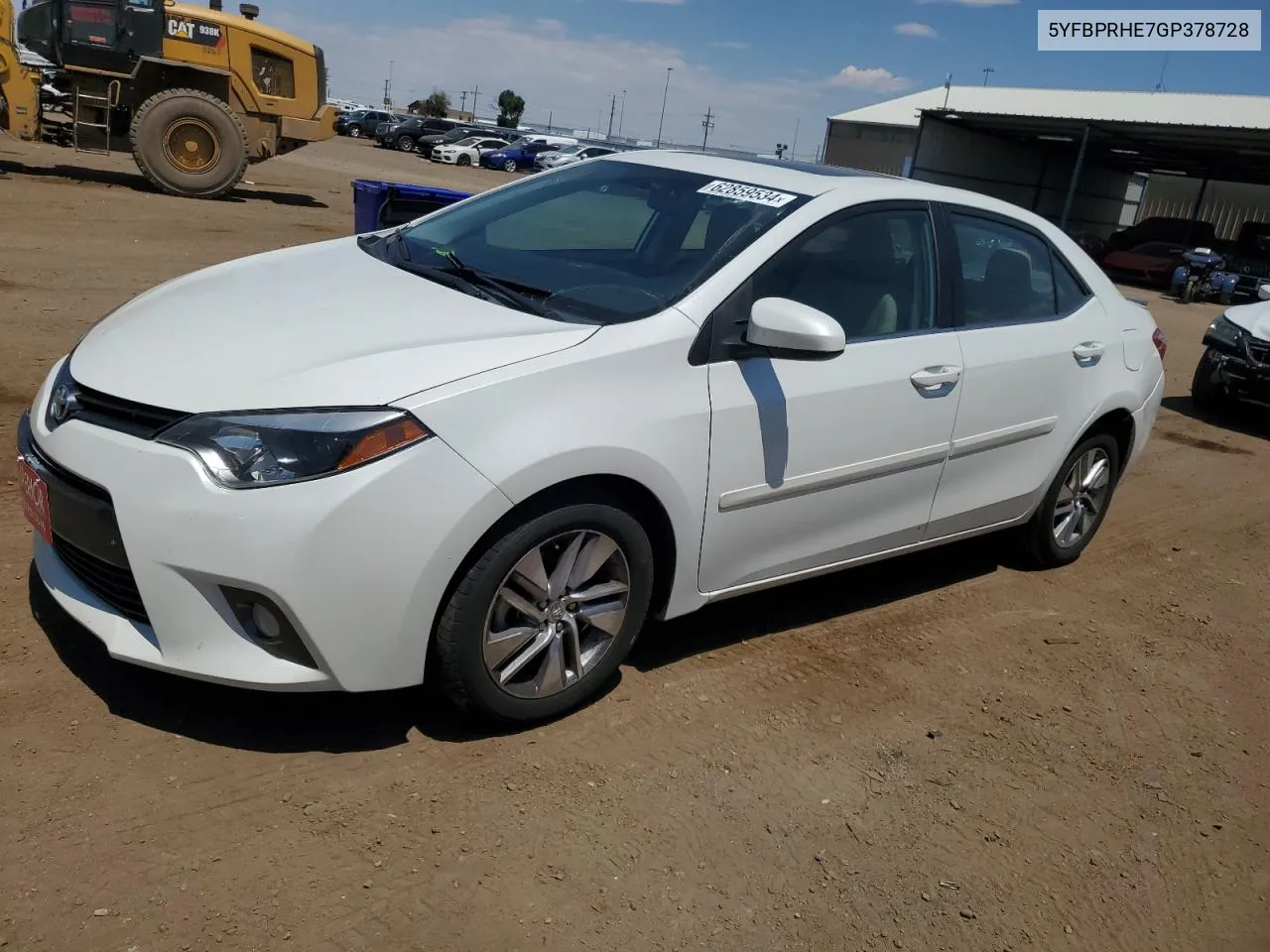 2016 Toyota Corolla Eco VIN: 5YFBPRHE7GP378728 Lot: 62859534