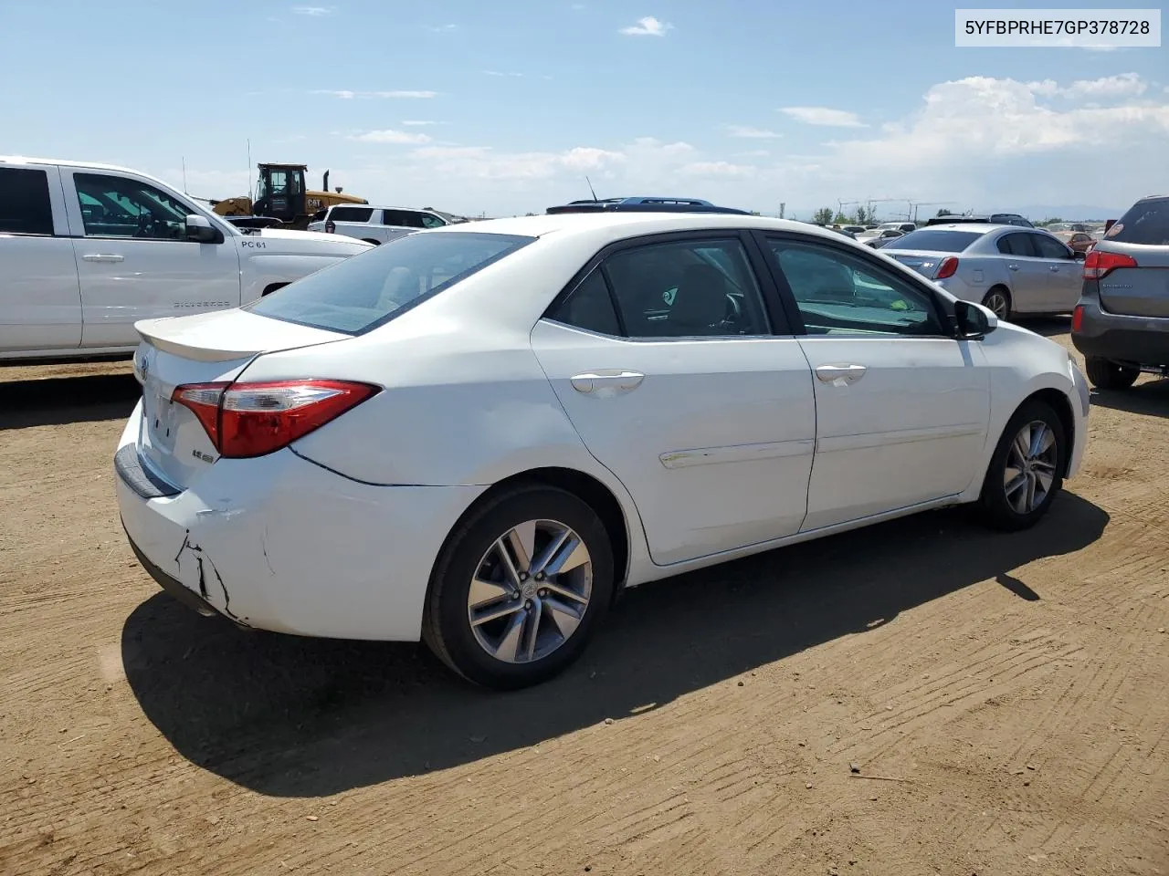 2016 Toyota Corolla Eco VIN: 5YFBPRHE7GP378728 Lot: 62859534