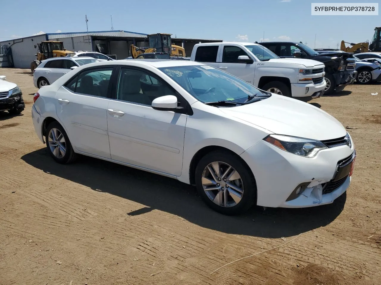 2016 Toyota Corolla Eco VIN: 5YFBPRHE7GP378728 Lot: 62859534