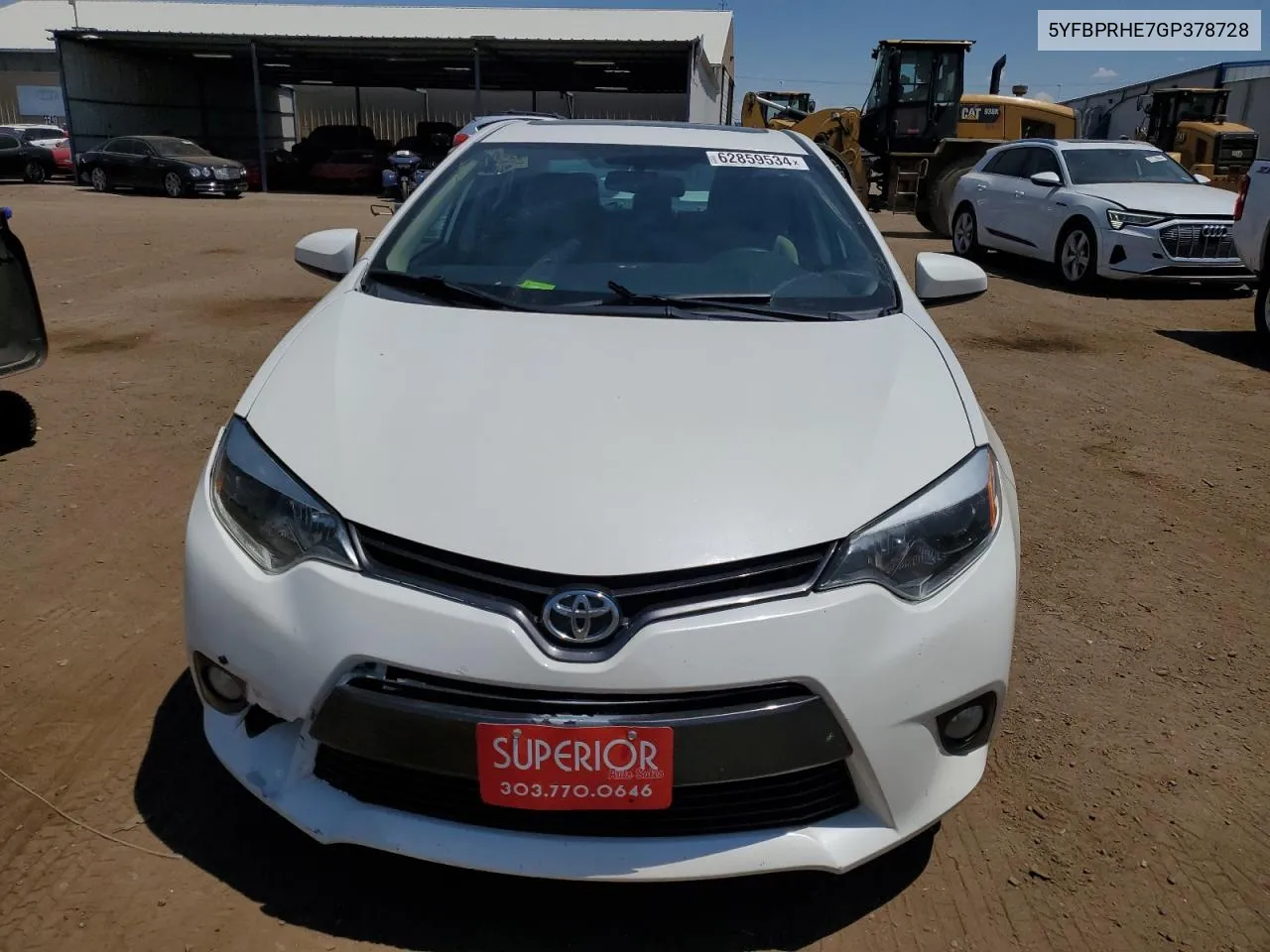 2016 Toyota Corolla Eco VIN: 5YFBPRHE7GP378728 Lot: 62859534