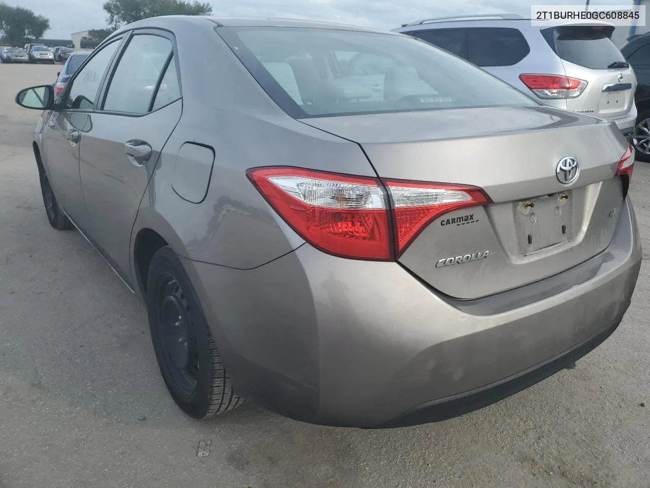 2016 Toyota Corolla L VIN: 2T1BURHE0GC608845 Lot: 64132122