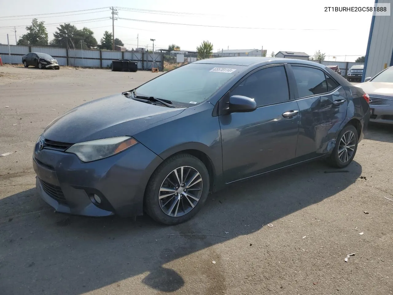 2016 Toyota Corolla L VIN: 2T1BURHE2GC581888 Lot: 65570114