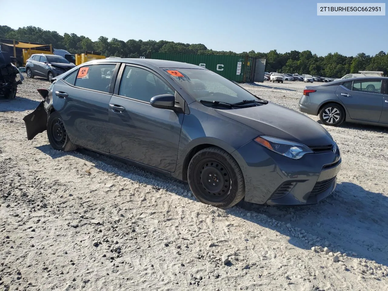 2016 Toyota Corolla L VIN: 2T1BURHE5GC662951 Lot: 67286994