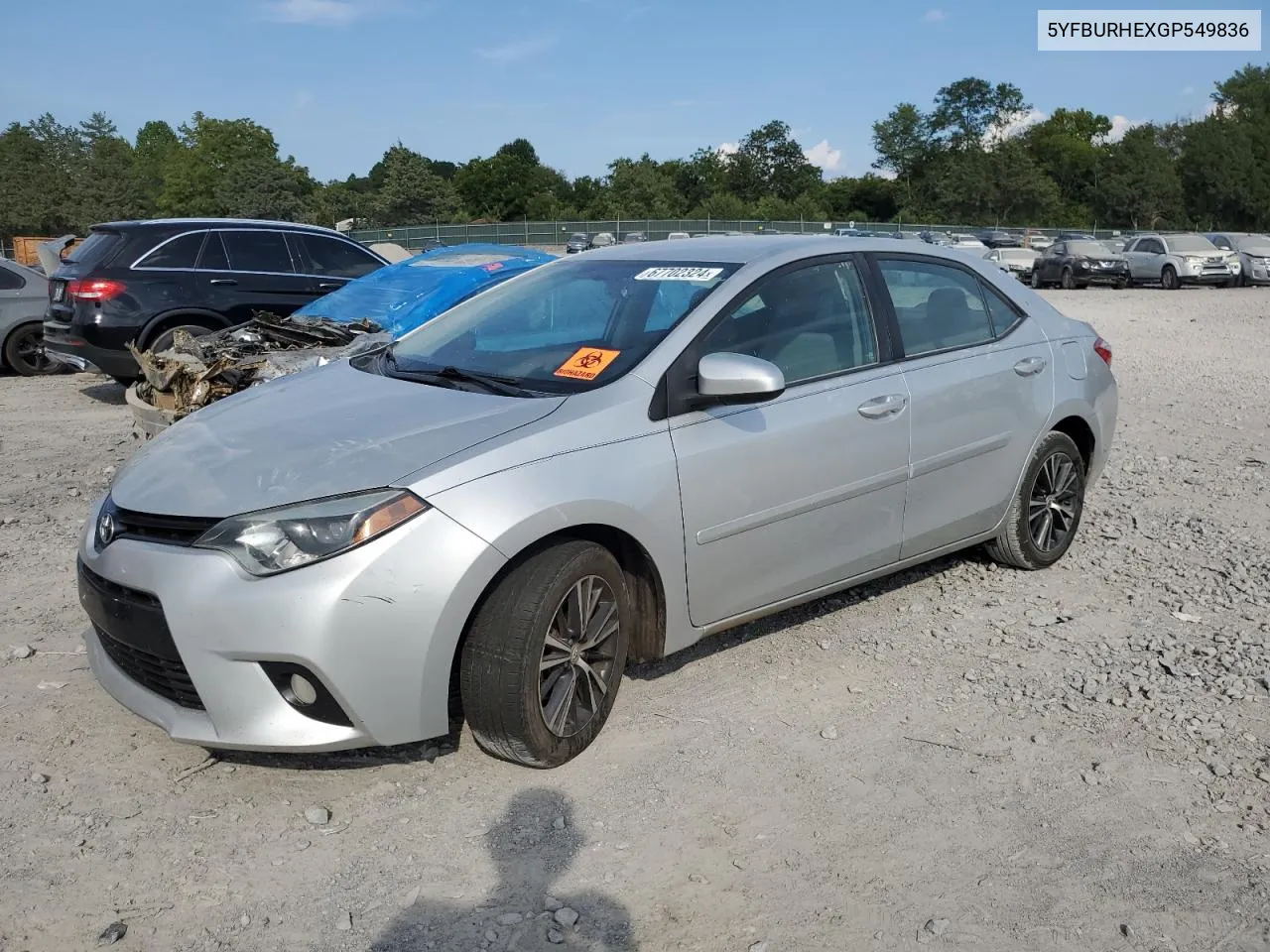 2016 Toyota Corolla L VIN: 5YFBURHEXGP549836 Lot: 67702324