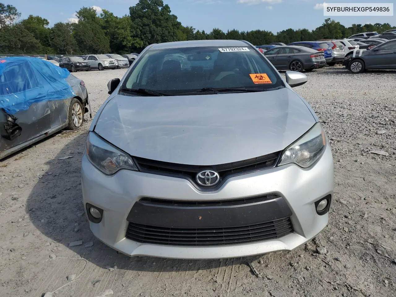 2016 Toyota Corolla L VIN: 5YFBURHEXGP549836 Lot: 67702324