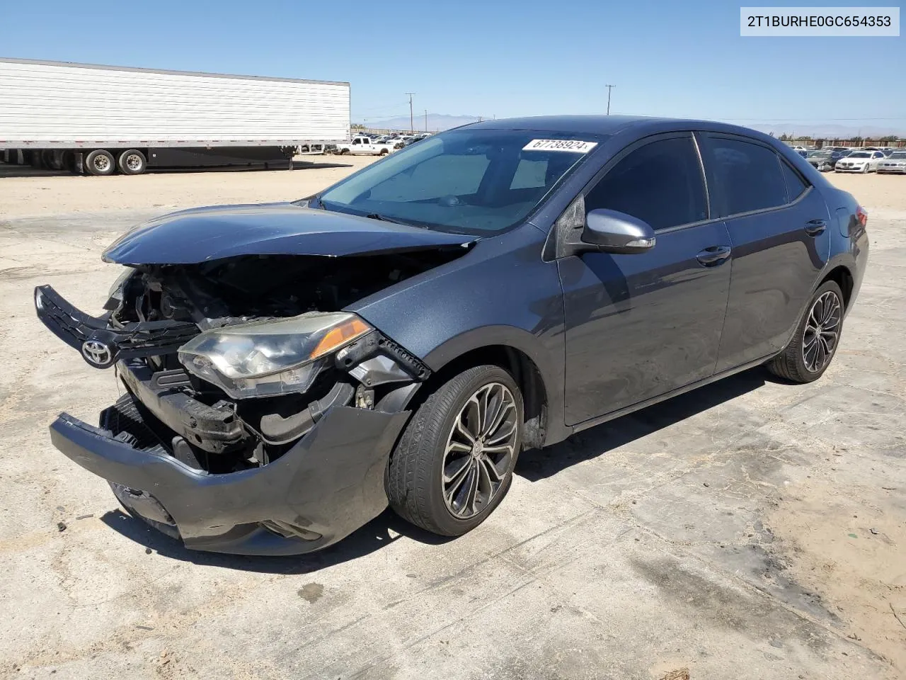 2016 Toyota Corolla L VIN: 2T1BURHE0GC654353 Lot: 67738924