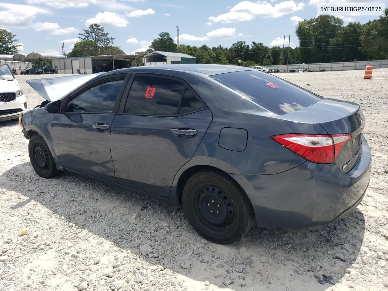 2016 Toyota Corolla L VIN: 5YFBURHE8GP540875 Lot: 68226574