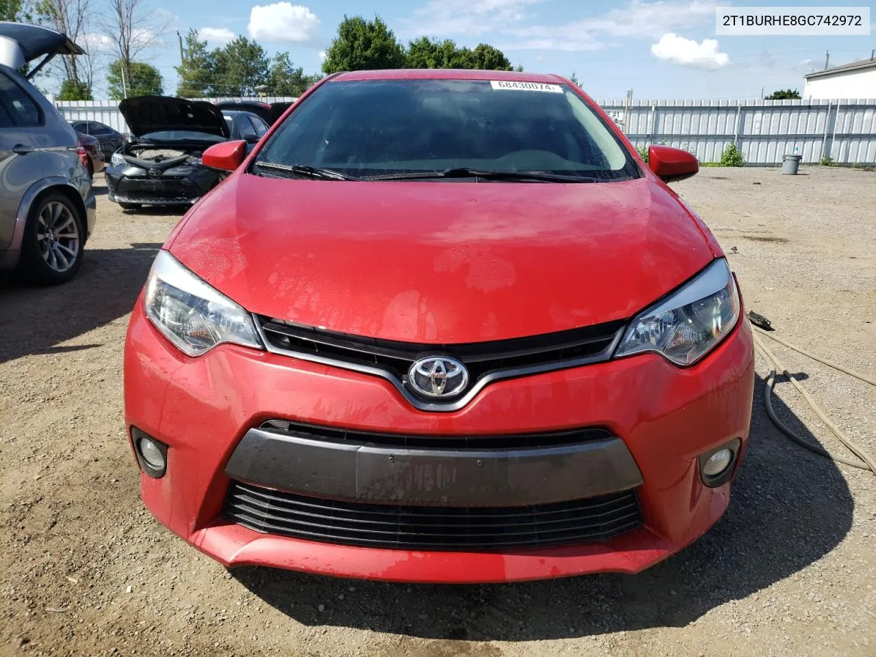 2016 Toyota Corolla L VIN: 2T1BURHE8GC742972 Lot: 68430074