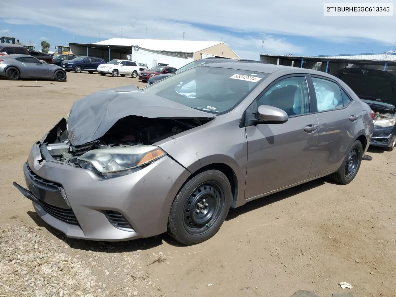 2016 Toyota Corolla L VIN: 2T1BURHE5GC613345 Lot: 68512014