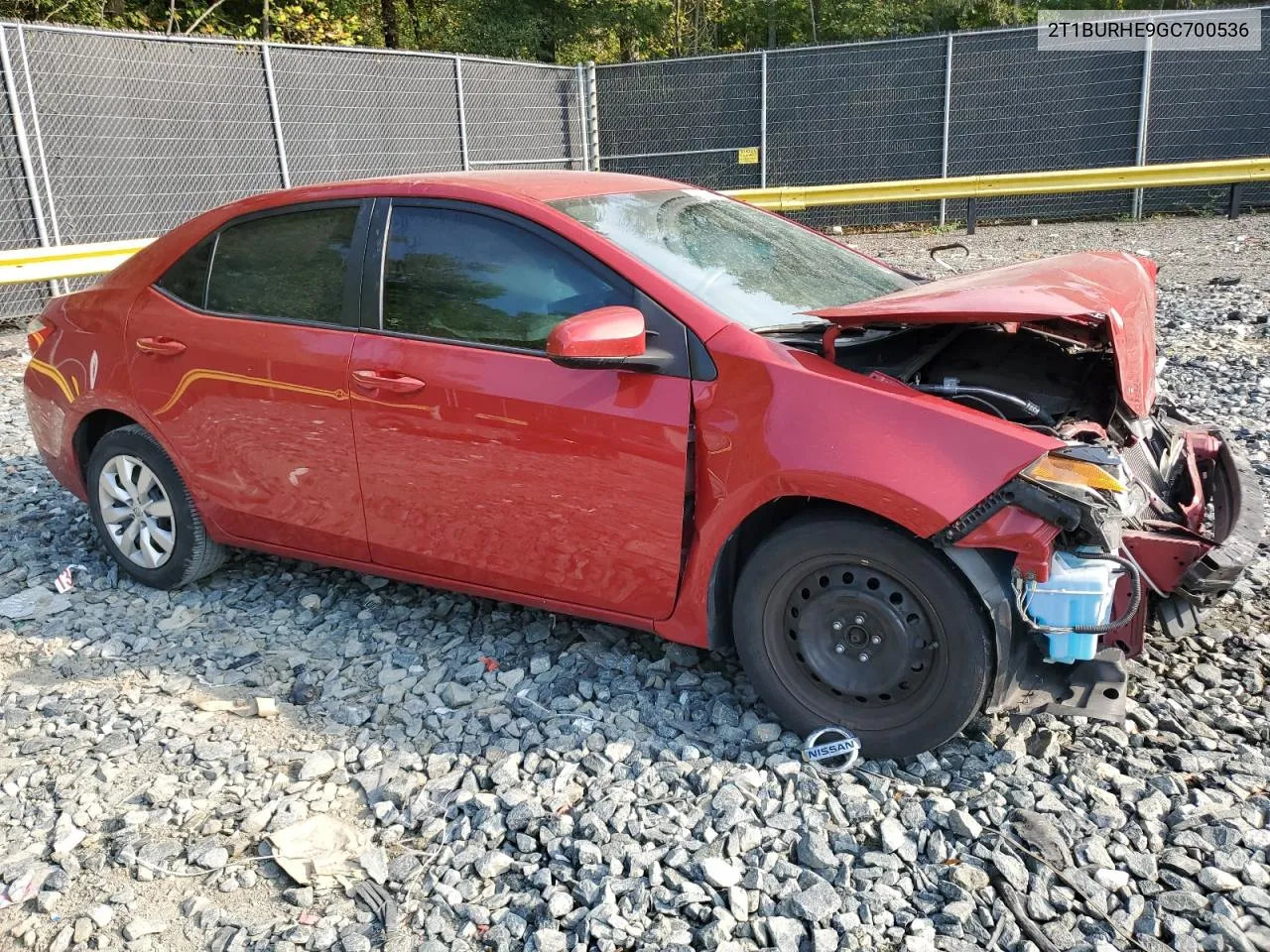 2016 Toyota Corolla L VIN: 2T1BURHE9GC700536 Lot: 69130944