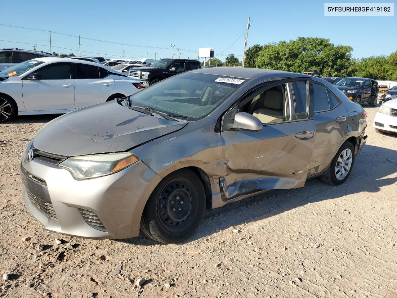 2016 Toyota Corolla L VIN: 5YFBURHE8GP419182 Lot: 69264834