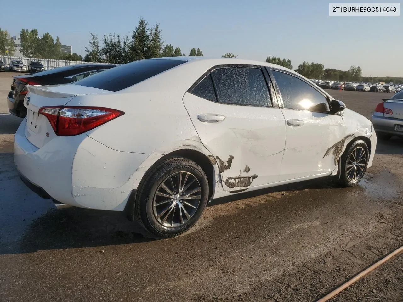 2016 Toyota Corolla L VIN: 2T1BURHE9GC514043 Lot: 69372324