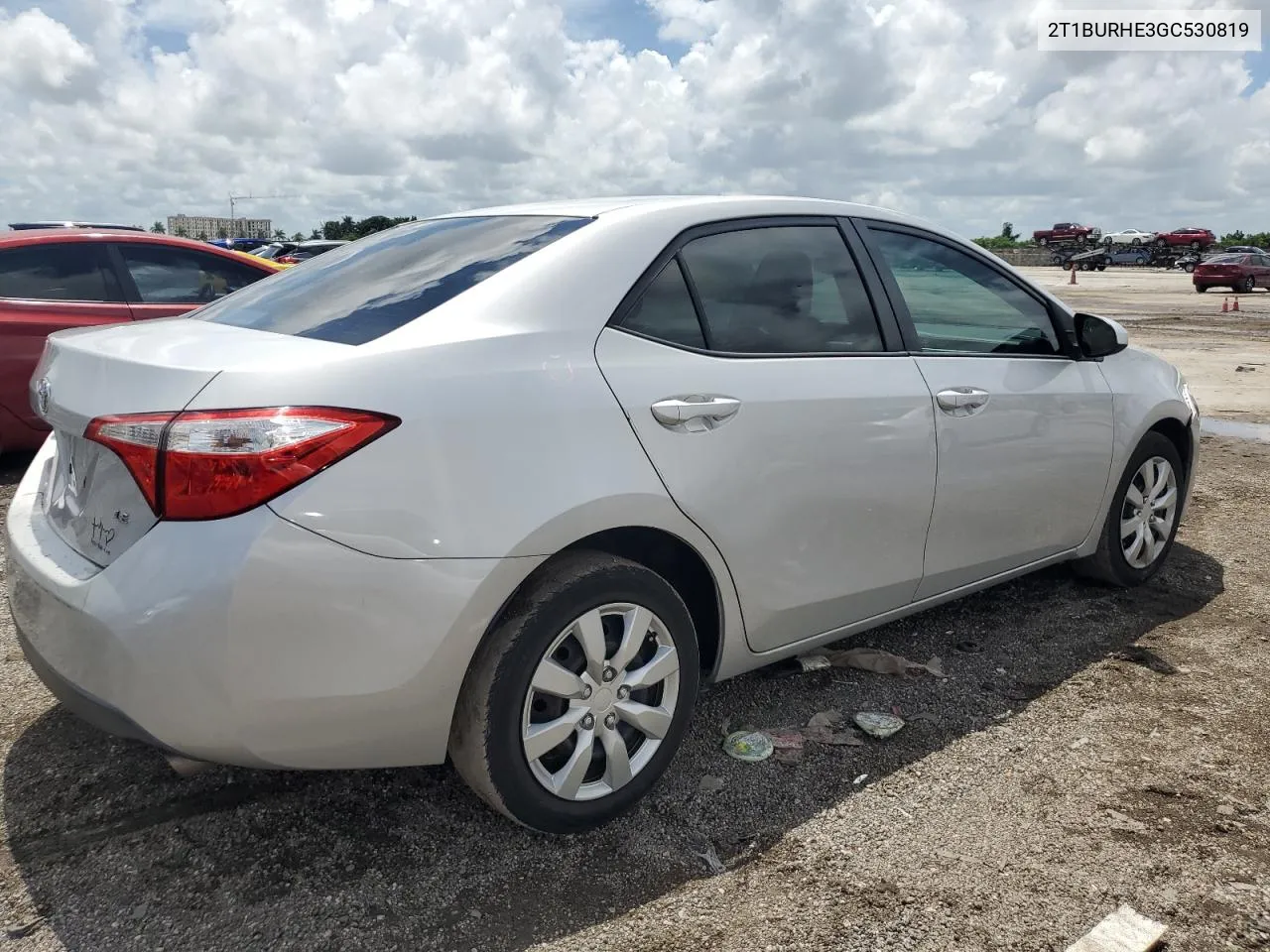 2016 Toyota Corolla L VIN: 2T1BURHE3GC530819 Lot: 69428624