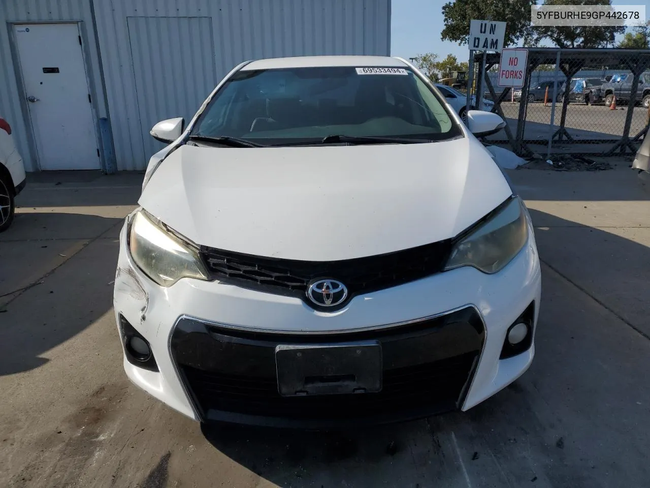 2016 Toyota Corolla L VIN: 5YFBURHE9GP442678 Lot: 69533494