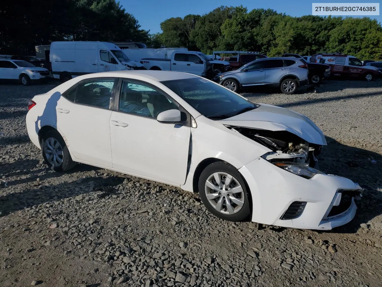 2016 Toyota Corolla L VIN: 2T1BURHE2GC746385 Lot: 69958194