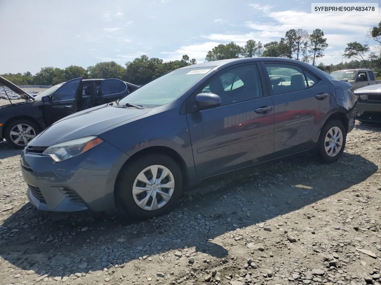 2016 Toyota Corolla Eco VIN: 5YFBPRHE9GP483478 Lot: 69968354