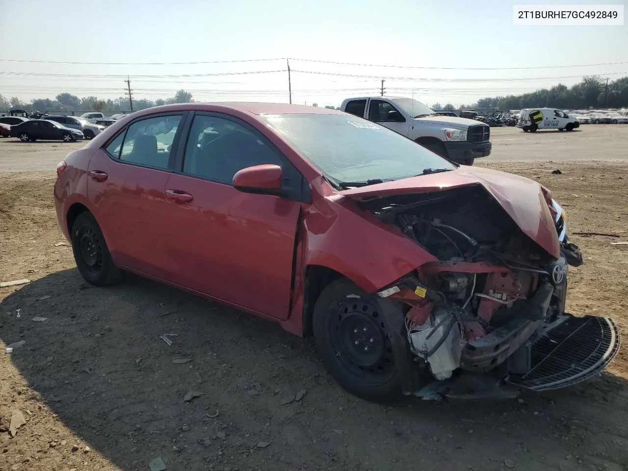 2016 Toyota Corolla L VIN: 2T1BURHE7GC492849 Lot: 70137534