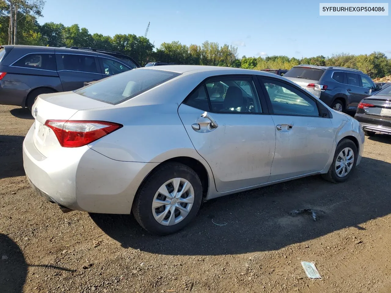 5YFBURHEXGP504086 2016 Toyota Corolla L