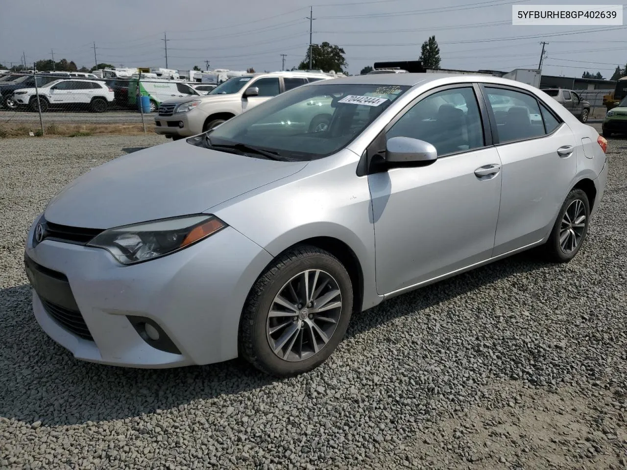 2016 Toyota Corolla L VIN: 5YFBURHE8GP402639 Lot: 70442444