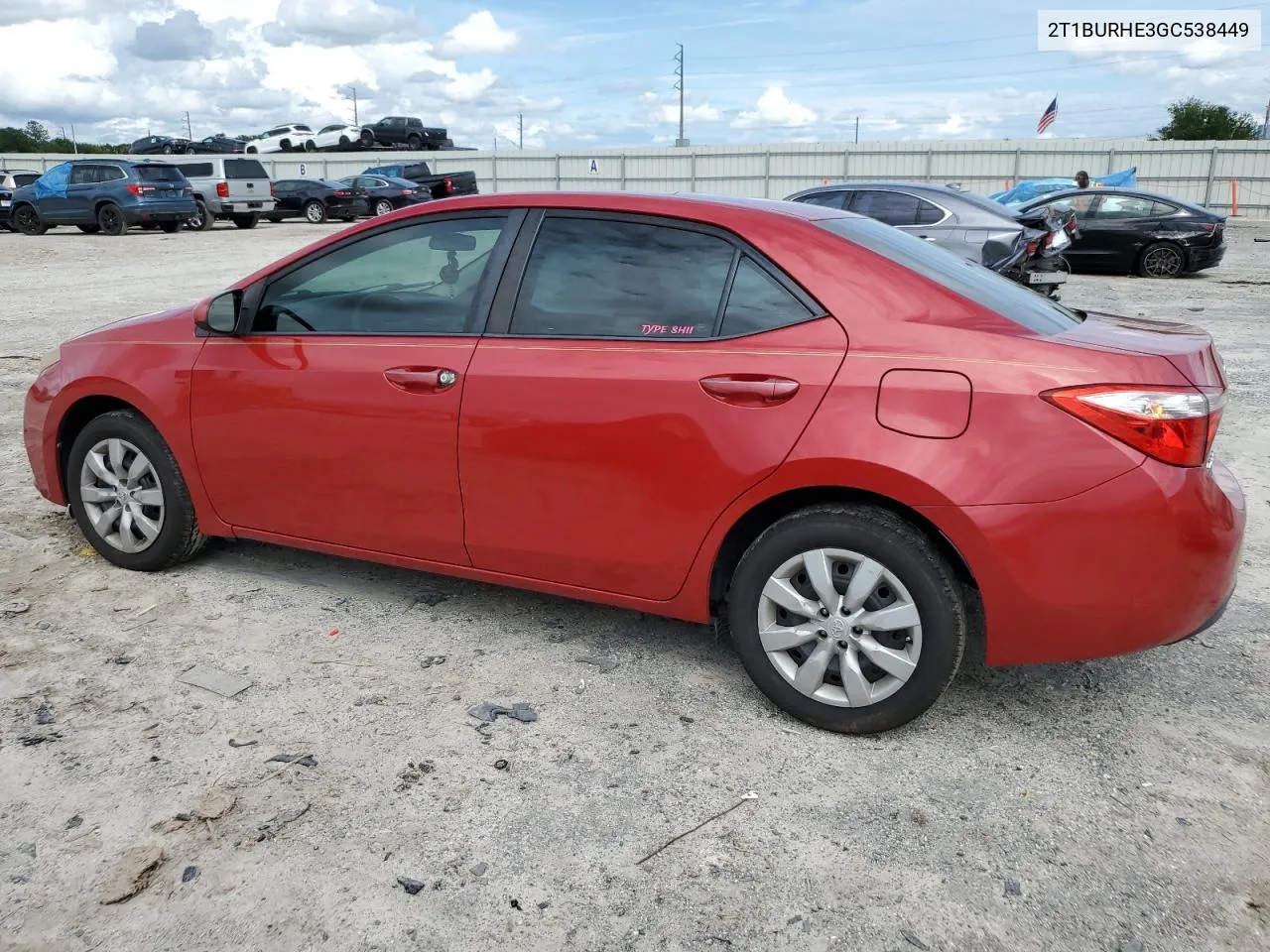 2016 Toyota Corolla L VIN: 2T1BURHE3GC538449 Lot: 70625154