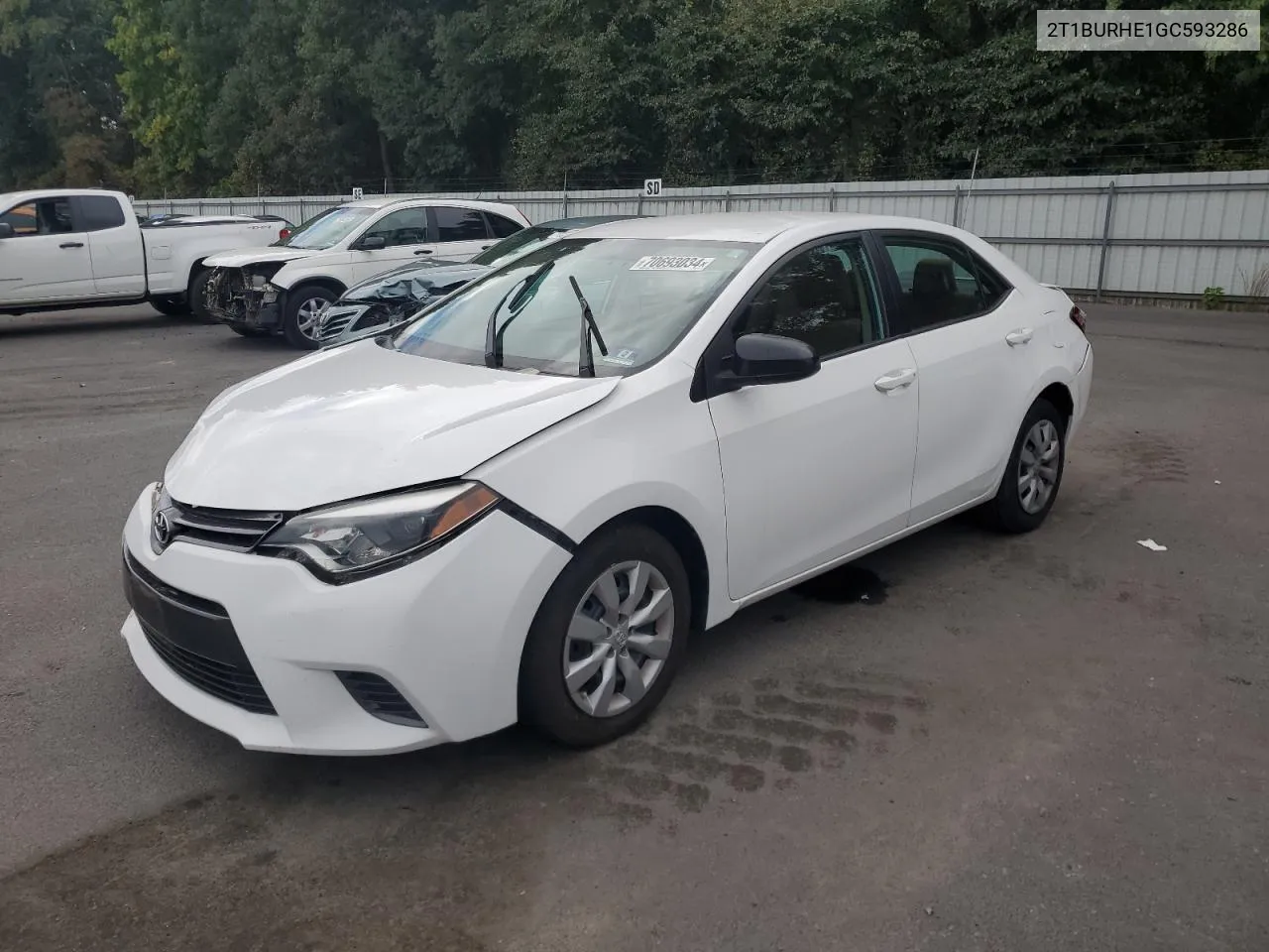 2016 Toyota Corolla L VIN: 2T1BURHE1GC593286 Lot: 70693034