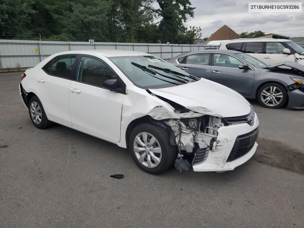 2016 Toyota Corolla L VIN: 2T1BURHE1GC593286 Lot: 70693034