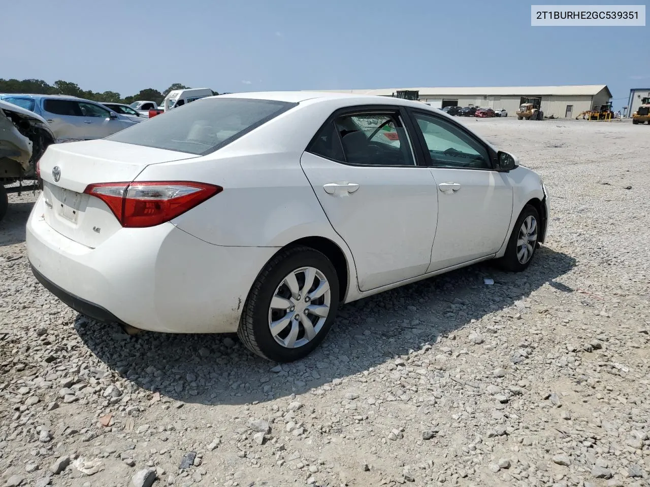 2016 Toyota Corolla L VIN: 2T1BURHE2GC539351 Lot: 70705964