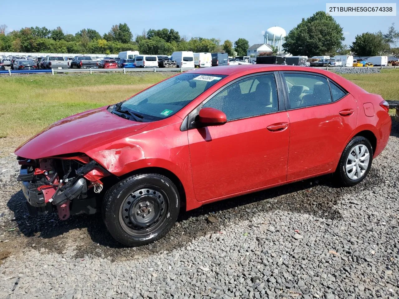 2016 Toyota Corolla L VIN: 2T1BURHE5GC674338 Lot: 70840864