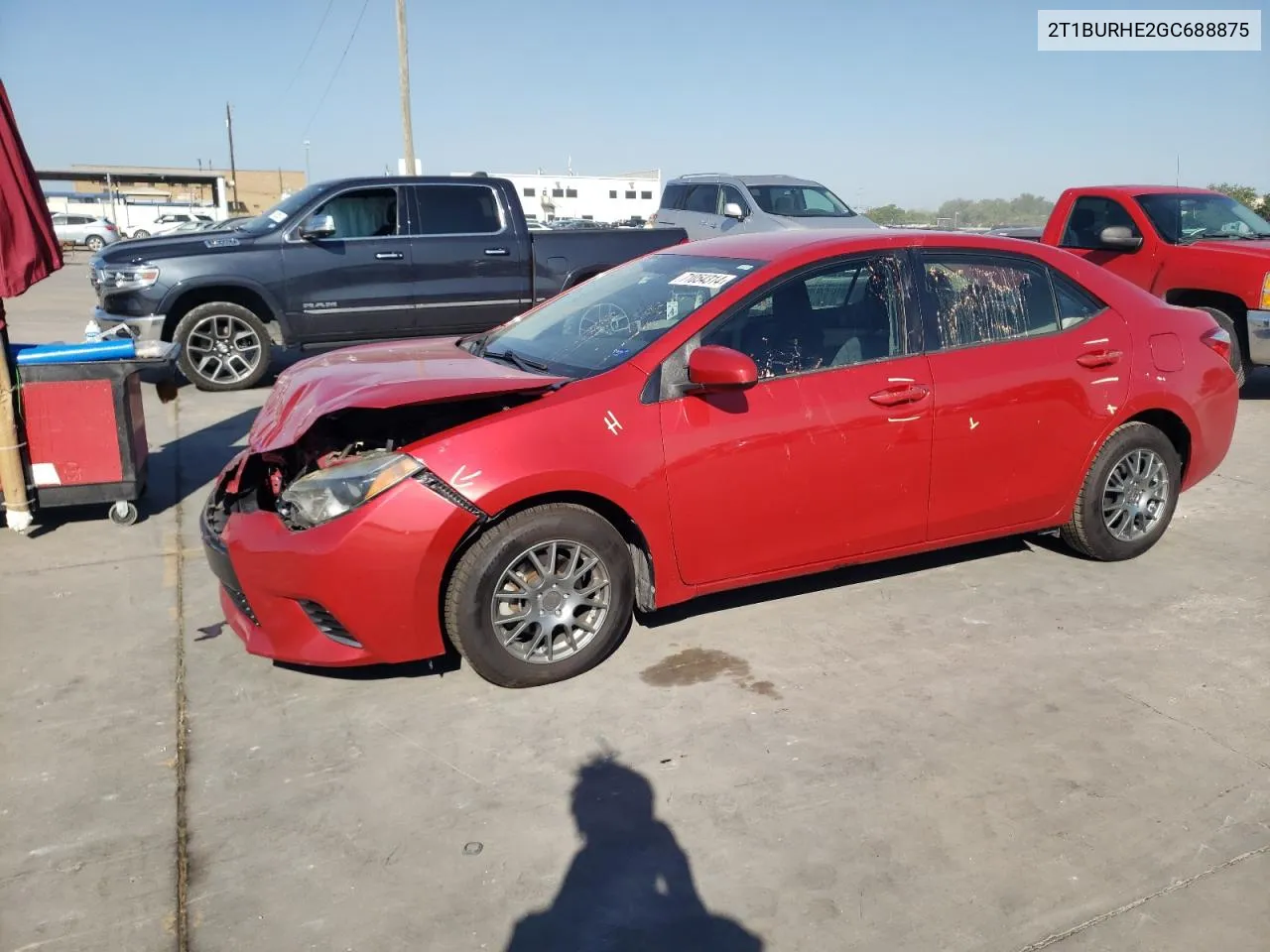 2016 Toyota Corolla L VIN: 2T1BURHE2GC688875 Lot: 71054314