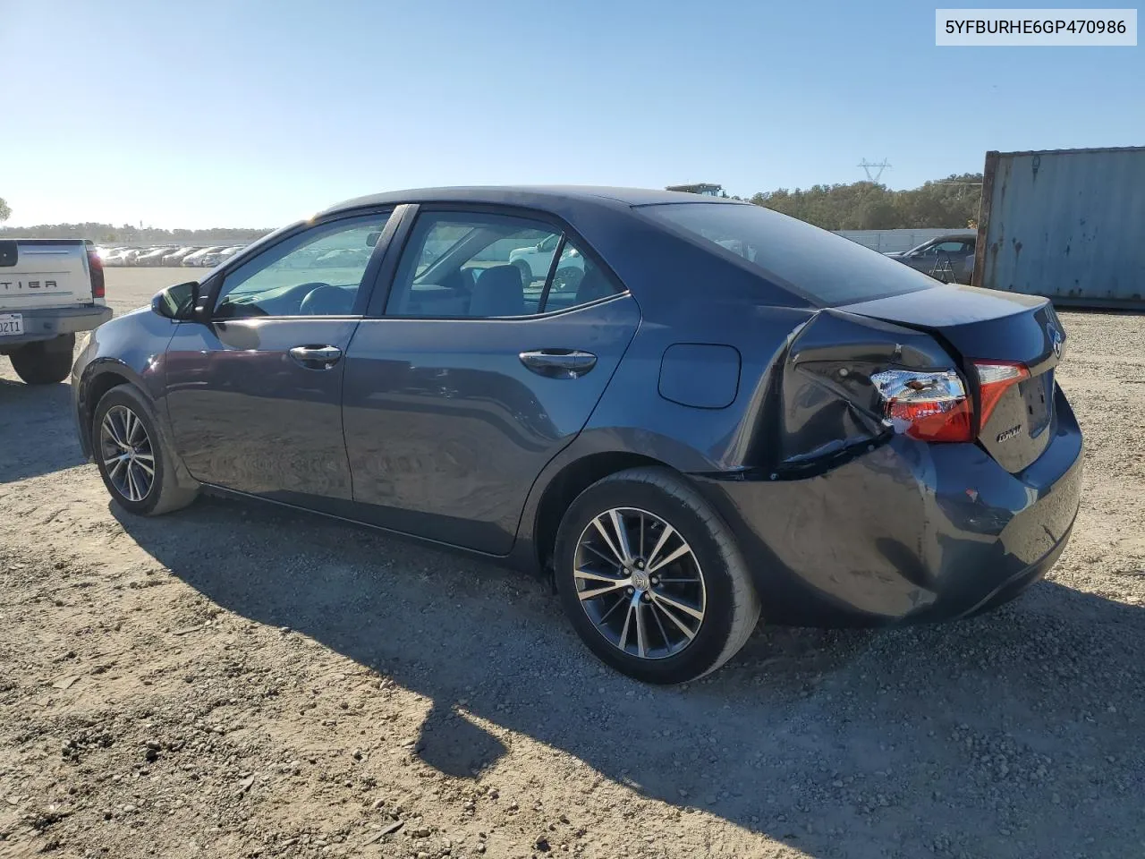 2016 Toyota Corolla L VIN: 5YFBURHE6GP470986 Lot: 71084024