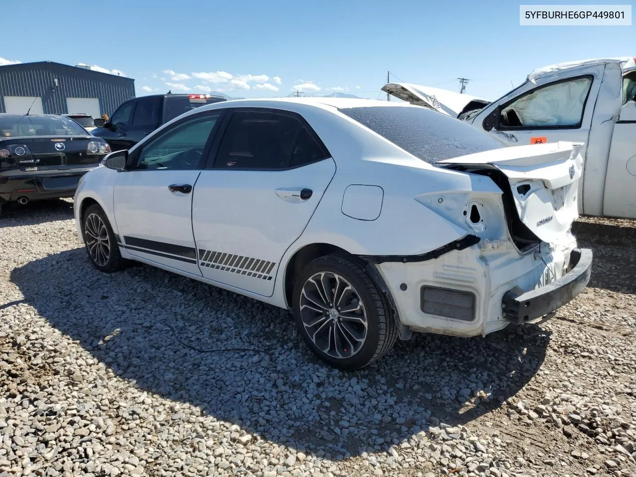 2016 Toyota Corolla L VIN: 5YFBURHE6GP449801 Lot: 71085434