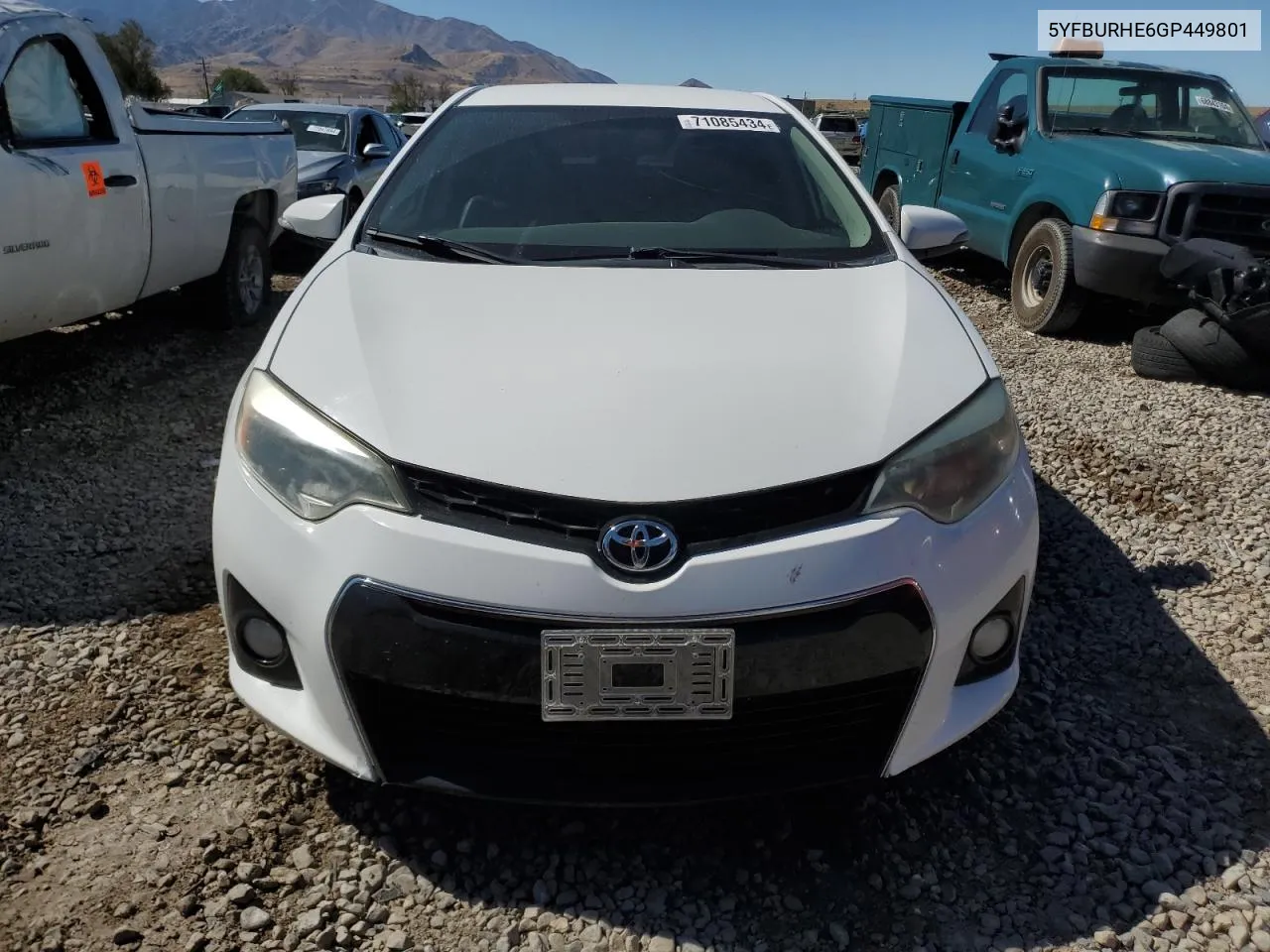 2016 Toyota Corolla L VIN: 5YFBURHE6GP449801 Lot: 71085434