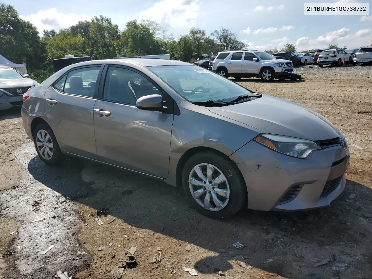 2016 Toyota Corolla L VIN: 2T1BURHE1GC738732 Lot: 71273854