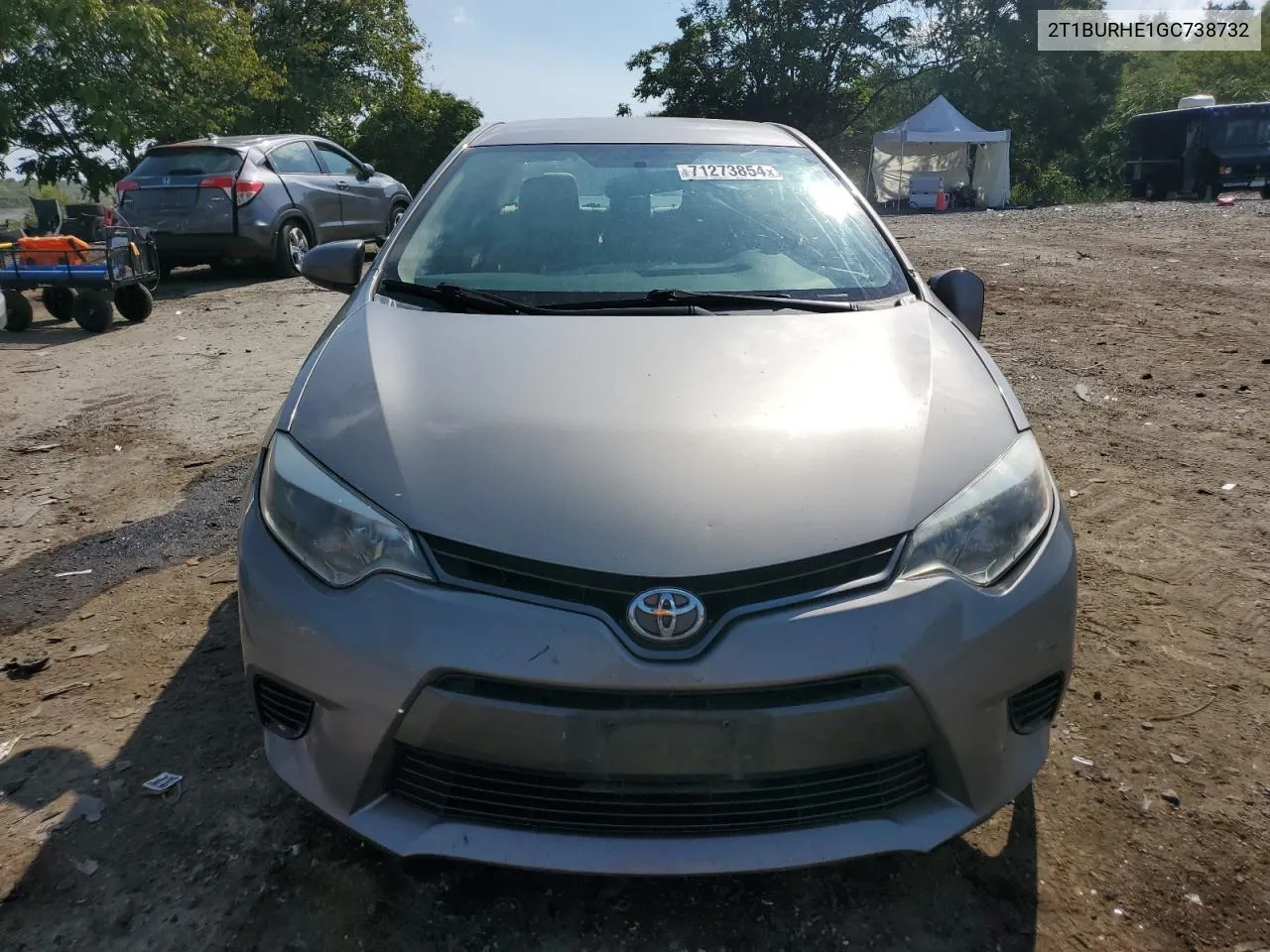 2016 Toyota Corolla L VIN: 2T1BURHE1GC738732 Lot: 71273854