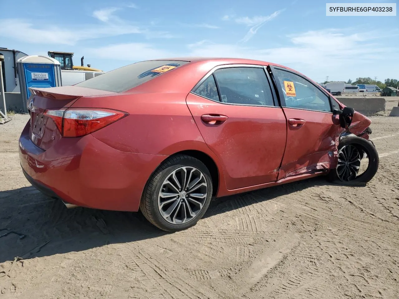 2016 Toyota Corolla L VIN: 5YFBURHE6GP403238 Lot: 71597194