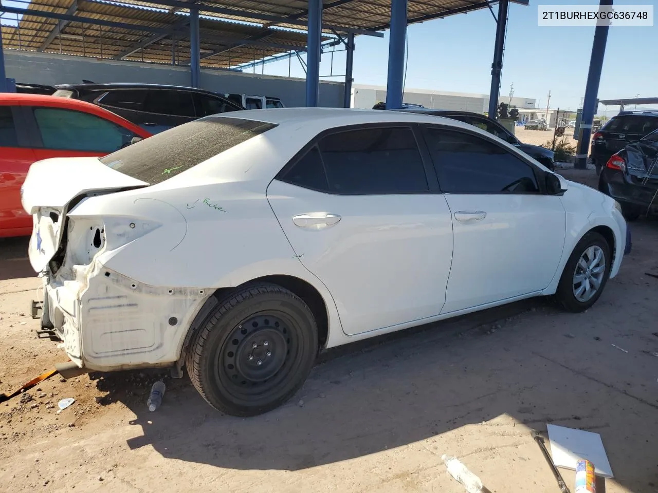 2016 Toyota Corolla L VIN: 2T1BURHEXGC636748 Lot: 71760154