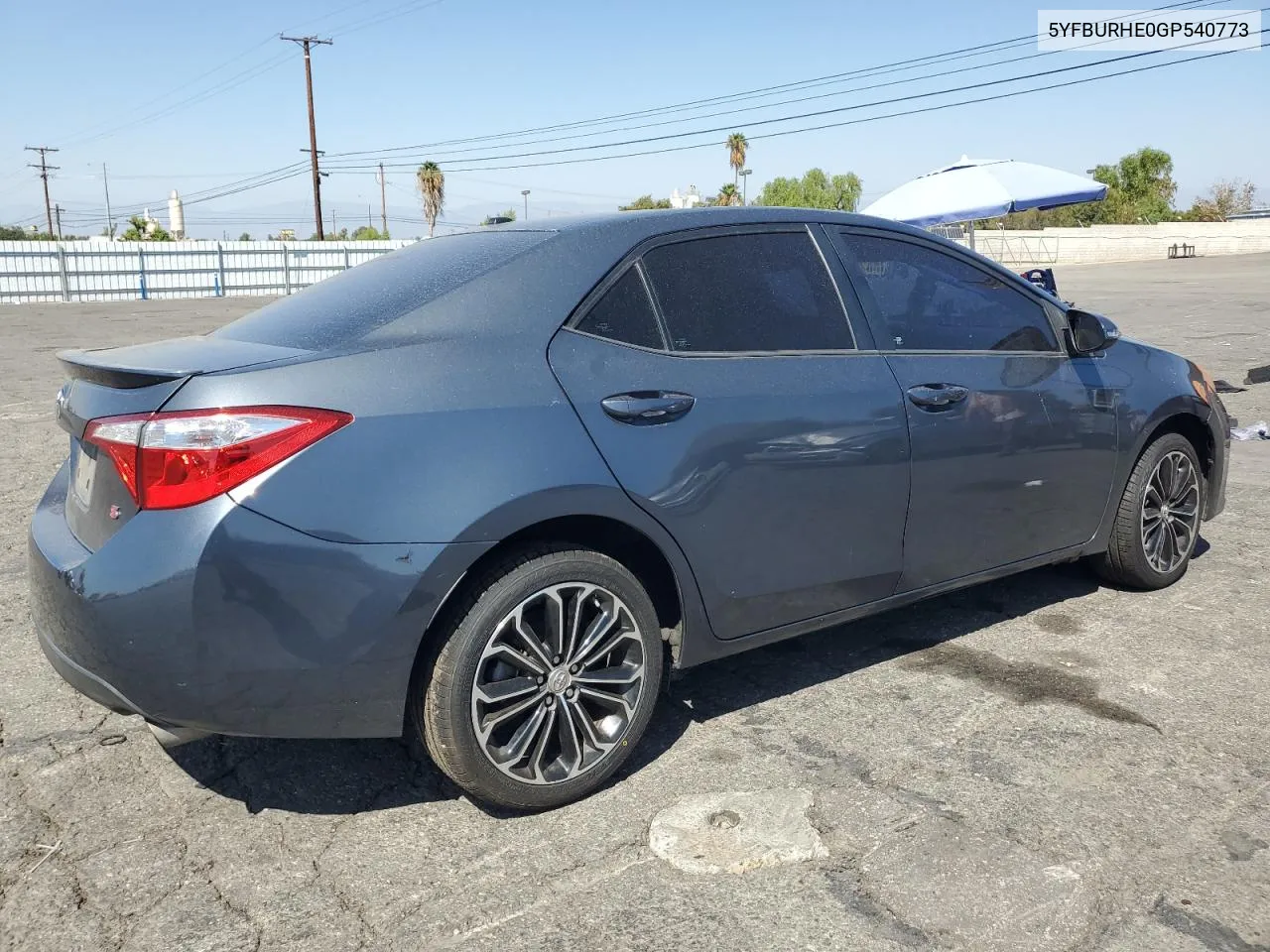 2016 Toyota Corolla L VIN: 5YFBURHE0GP540773 Lot: 71774844