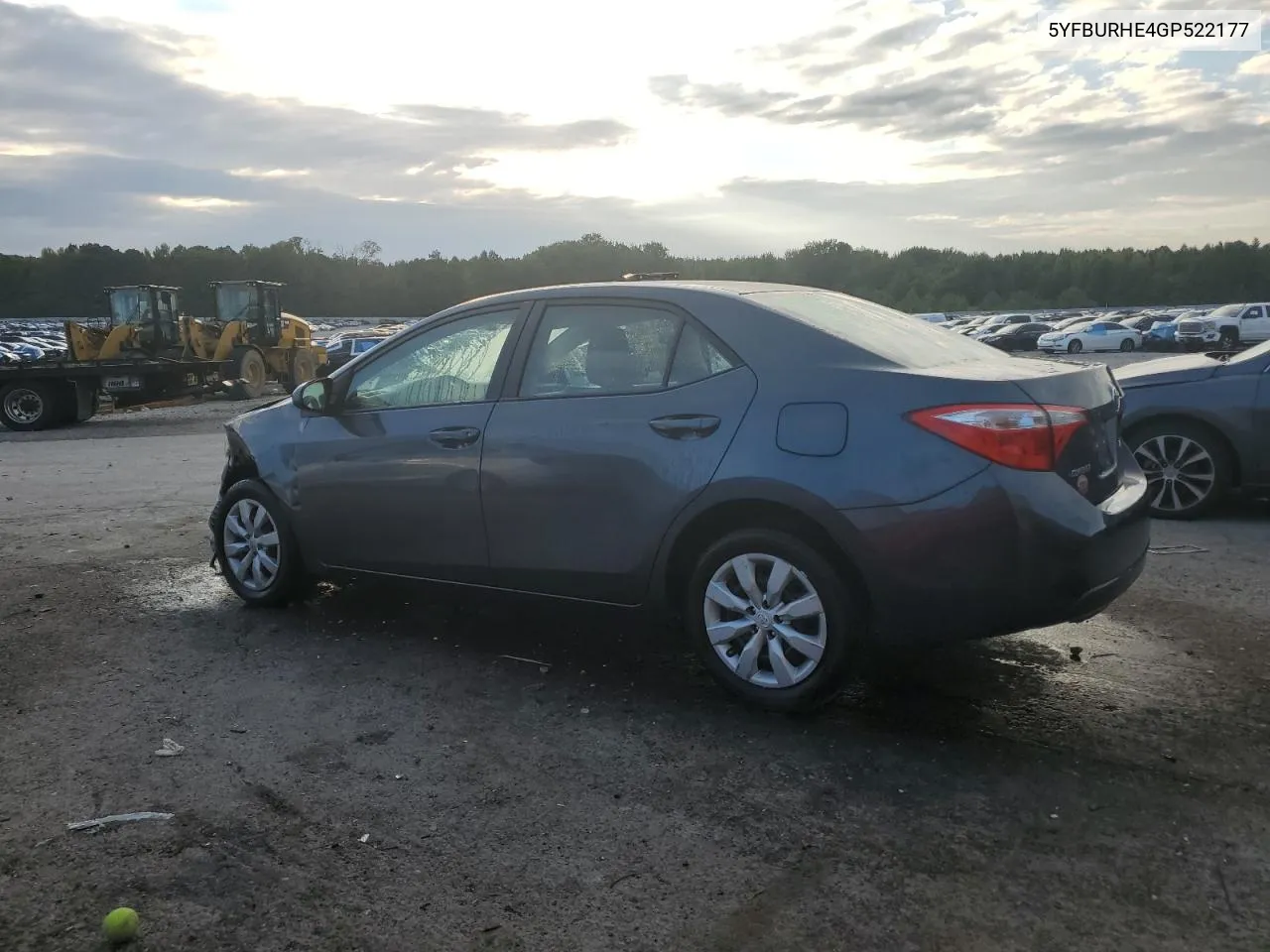 2016 Toyota Corolla L VIN: 5YFBURHE4GP522177 Lot: 71835984