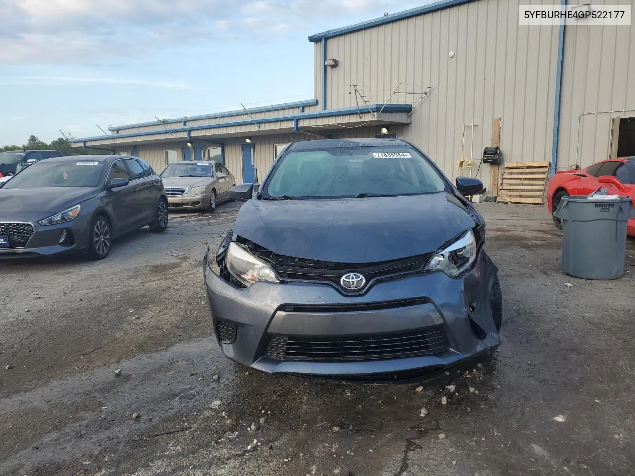 2016 Toyota Corolla L VIN: 5YFBURHE4GP522177 Lot: 71835984