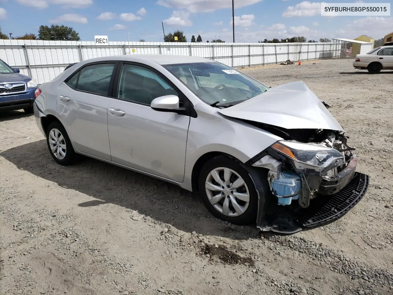 2016 Toyota Corolla L VIN: 5YFBURHE8GP550015 Lot: 71849024