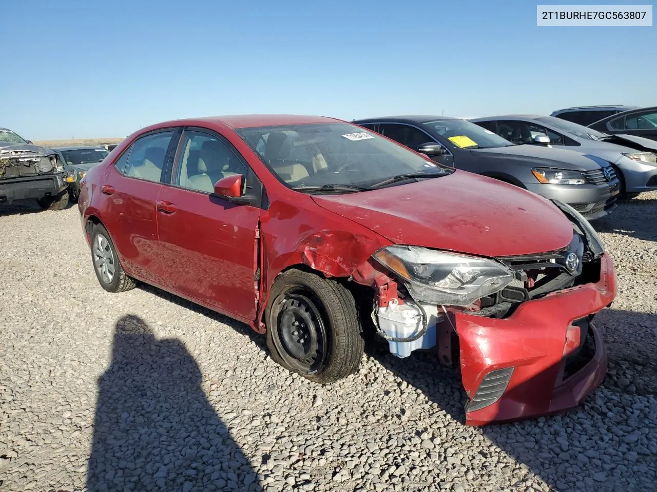 2016 Toyota Corolla L VIN: 2T1BURHE7GC563807 Lot: 71854754