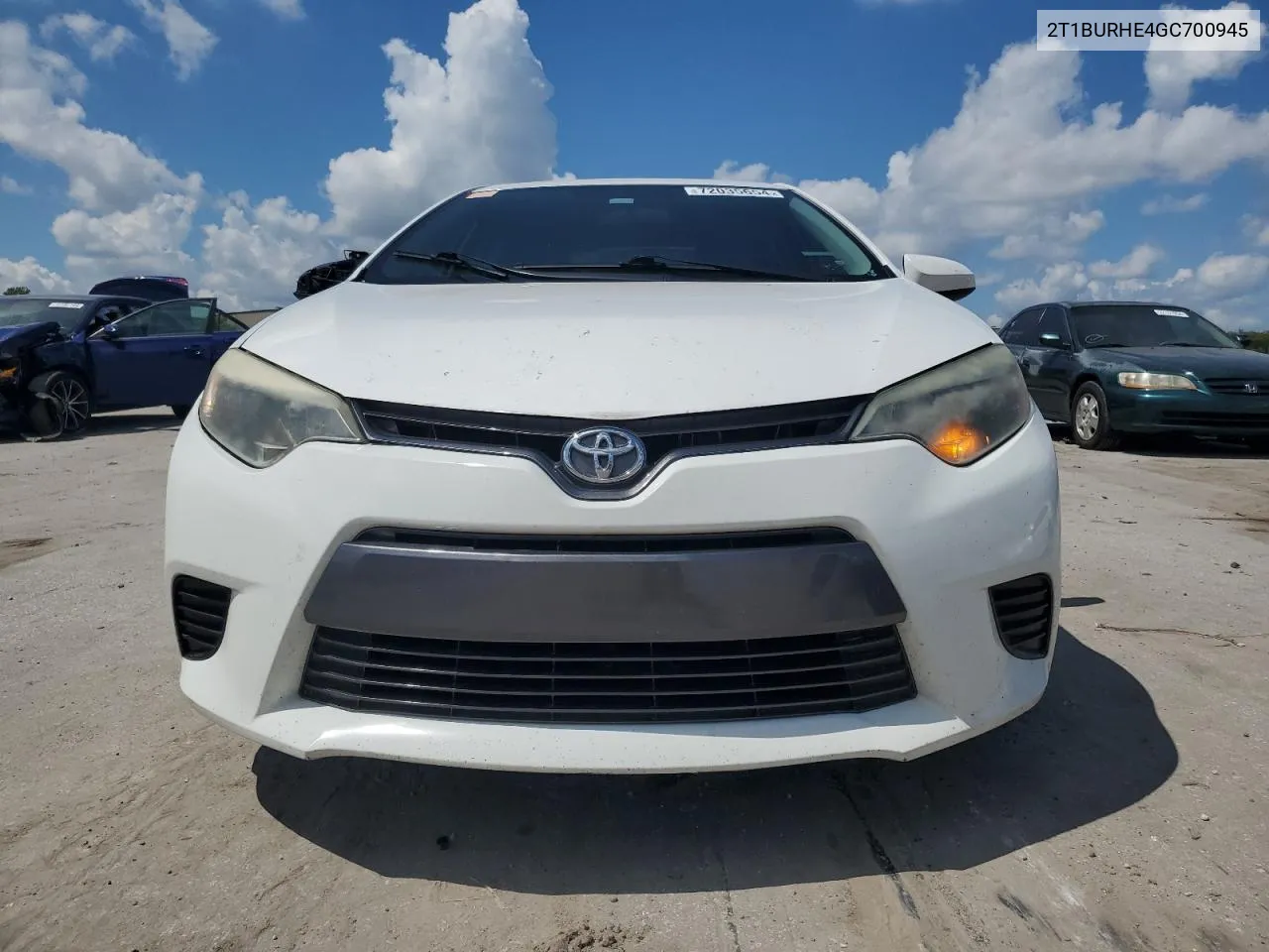 2016 Toyota Corolla L VIN: 2T1BURHE4GC700945 Lot: 72035654