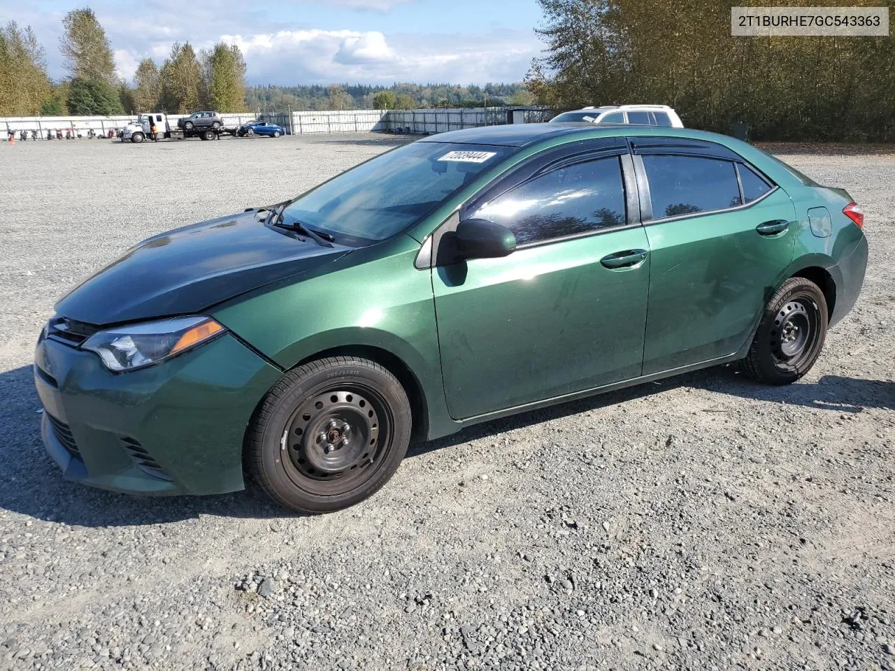 2016 Toyota Corolla L VIN: 2T1BURHE7GC543363 Lot: 72039444