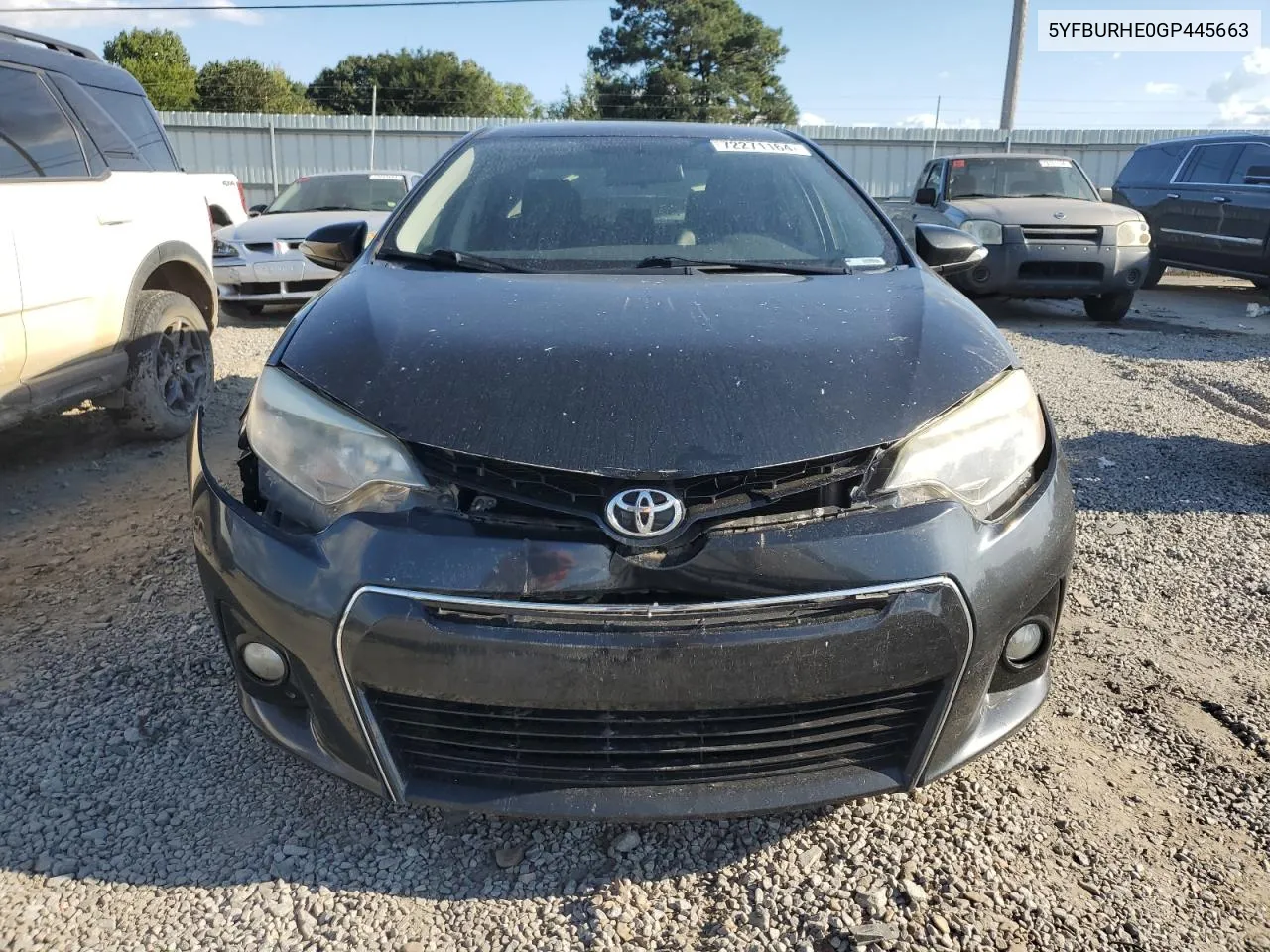 2016 Toyota Corolla L VIN: 5YFBURHE0GP445663 Lot: 72271164