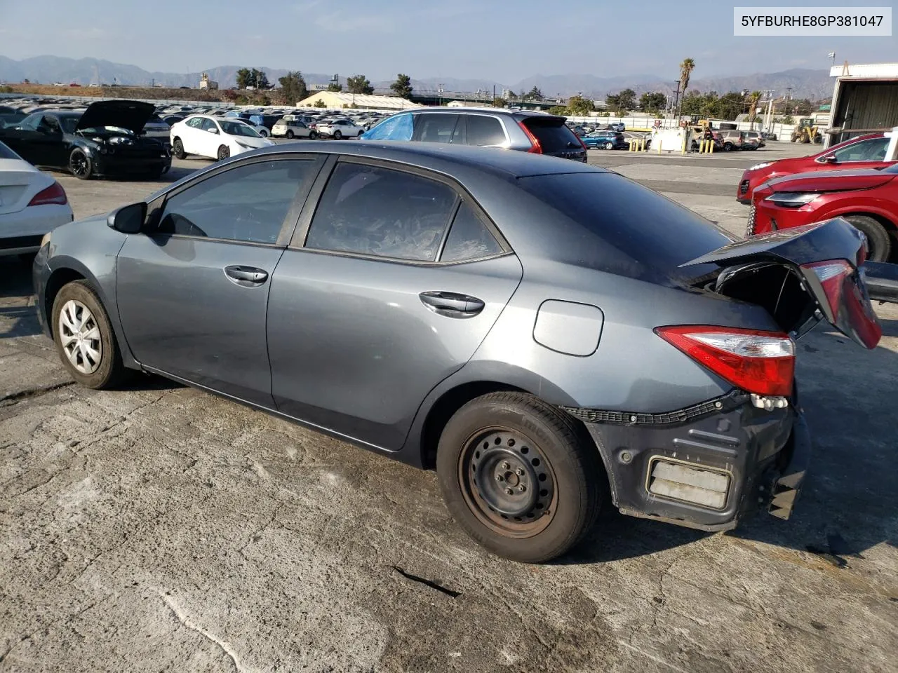 2016 Toyota Corolla L VIN: 5YFBURHE8GP381047 Lot: 72282614