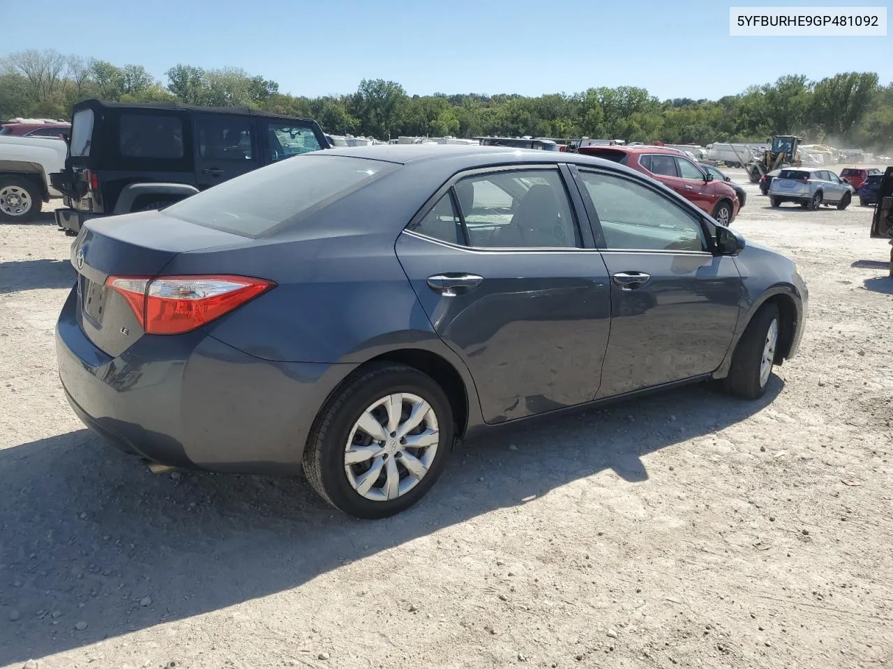 2016 Toyota Corolla L VIN: 5YFBURHE9GP481092 Lot: 72359094