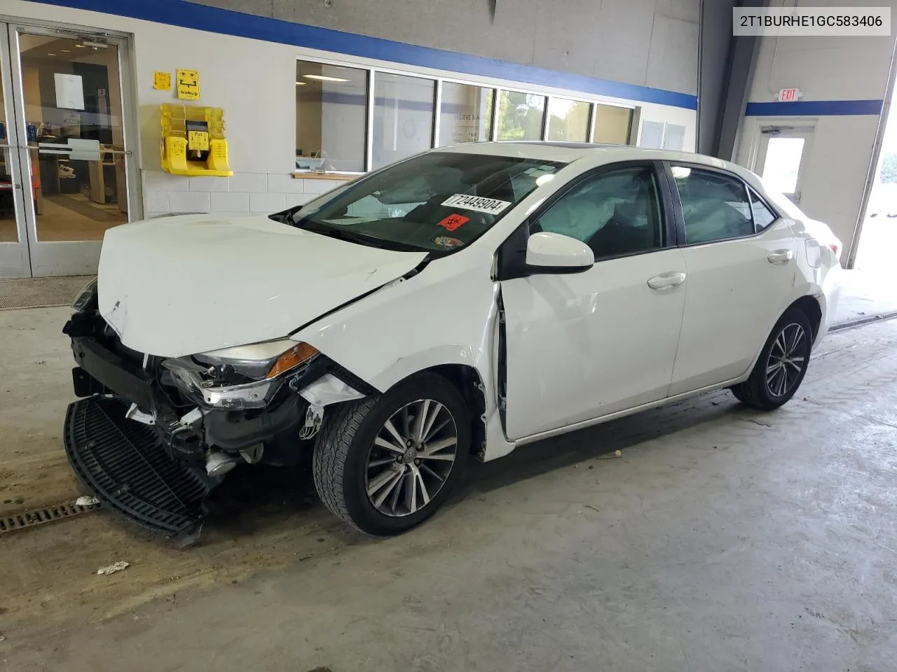 2016 Toyota Corolla L VIN: 2T1BURHE1GC583406 Lot: 72449904