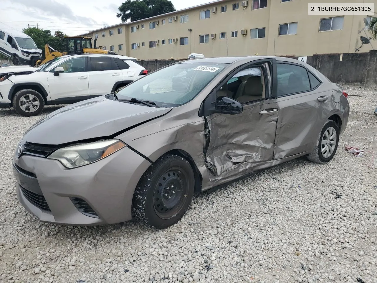 2016 Toyota Corolla L VIN: 2T1BURHE7GC651305 Lot: 72527274